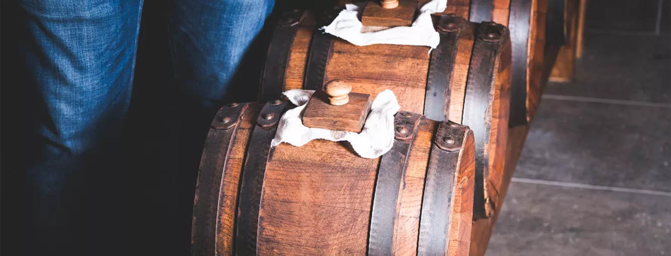 Traditional Modena Balsamic Vinegar P.D.O. – tiered ageing barrels with master vinegar maker