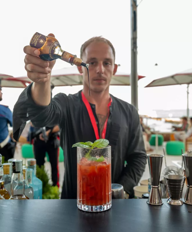 Cocktail con Aceto balsamico tradizionale di modena dop a mostra cinema venezia 2024